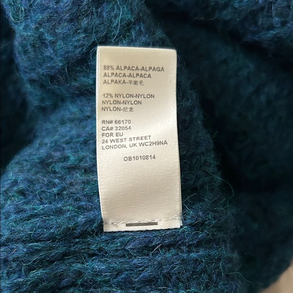 NWT Free People Moonbeam V-Neck Pullover Sweater in Blue Lagoon Size S - Picture 8 of 8